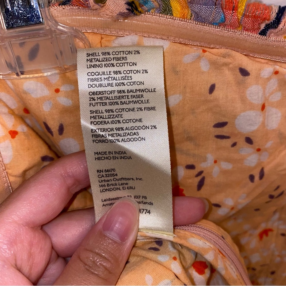 NWT $88 Anthropologie x Pilcro Peach Rainbow Smocked Pullover Top XL - Picture 9 of 12